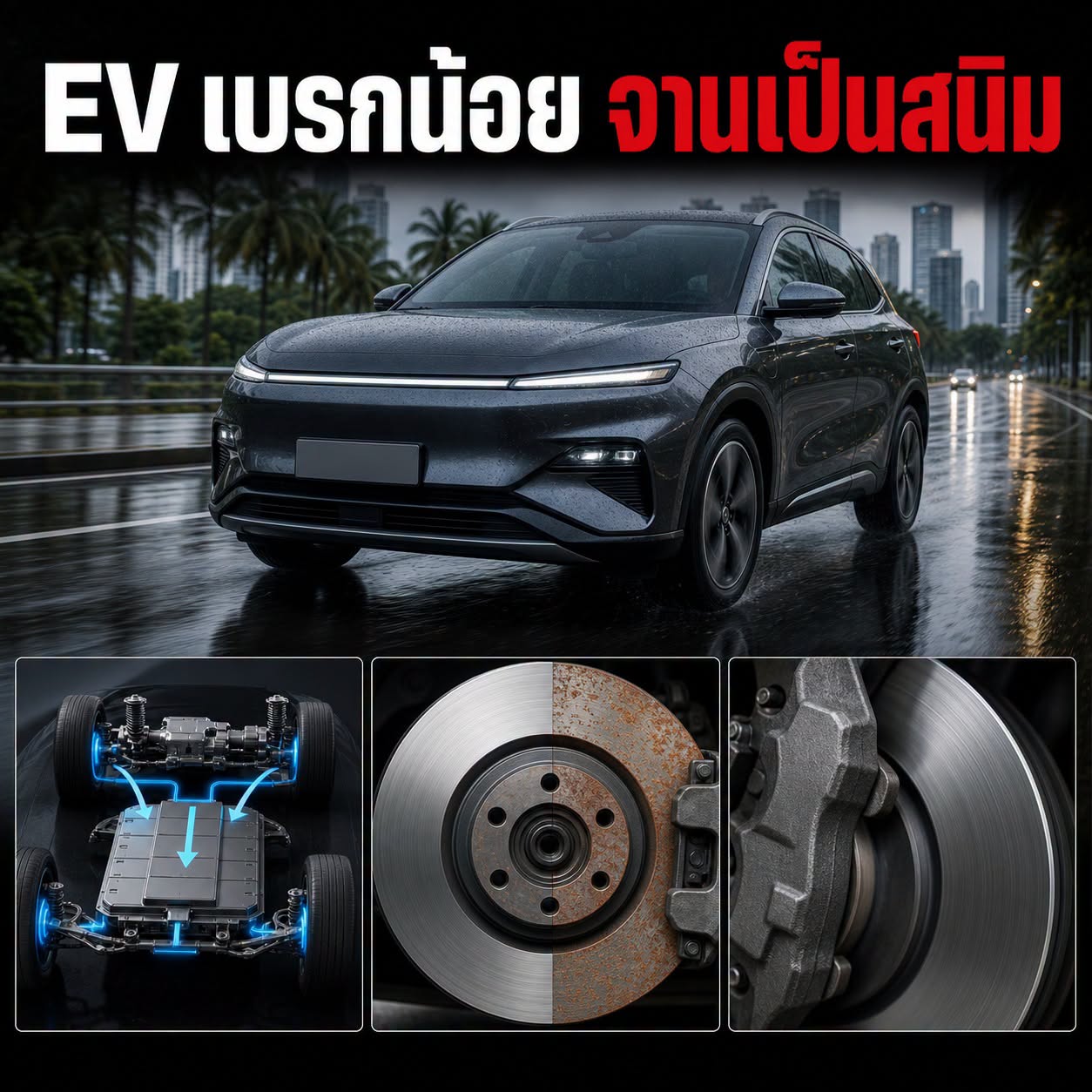 # รถ EV เบรกน้อย แล้วทำไมจานเบรกเป็นสนิม? 