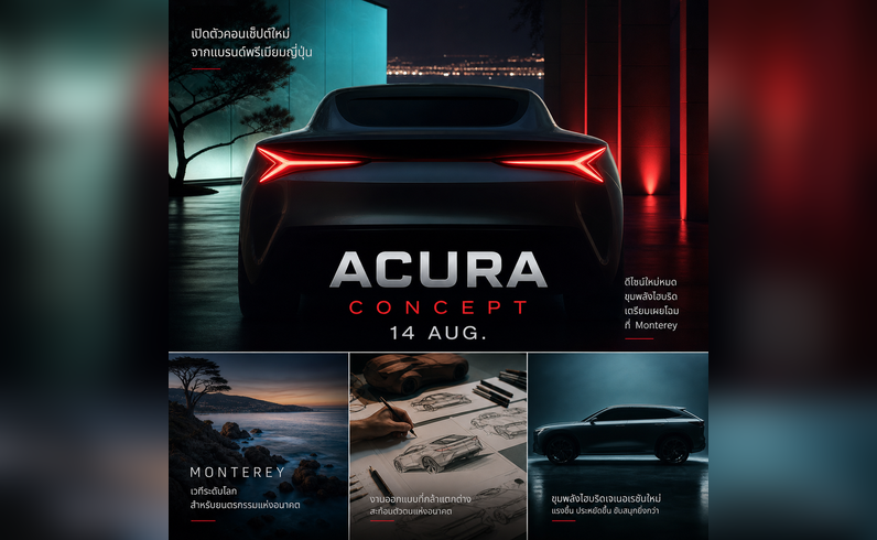 Acura Concept ใหม่ 14 ส.ค.นี้ | เปิดดีไซน์ยุคถัดไปที่ Monterey