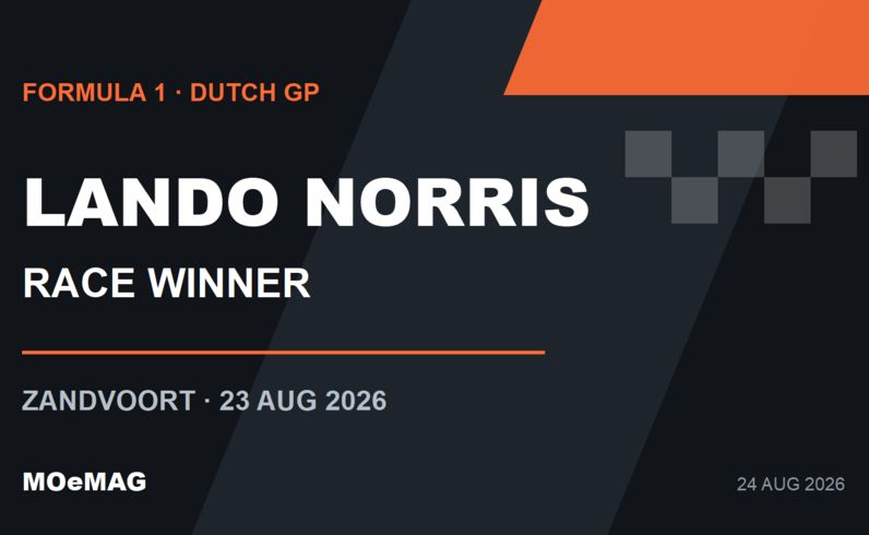 Lando Norris ชนะ Dutch GP 2026 หลังแซง Antonelli กลับขึ้นนำ
