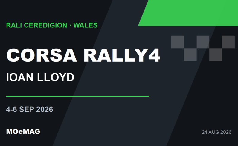 Vauxhall หนุน Rali Ceredigion พร้อมส่ง Corsa Rally4 ให้ Ioan Lloyd ลงแข่งในบ้าน