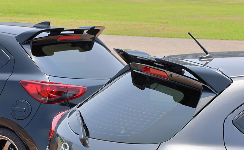 AutoExe โชว์ Mazda2/Demio DJ ติดตั้ง Rear Roof Spoiler ราคาเริ่ม 77,000 เยนในญี่ปุ่น