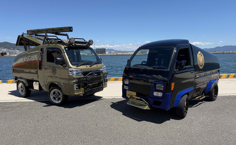 GRASSHOPPER ส่ง kei truck 2 คันไป SEMA 2026 ทั้ง Camper ยก 50 มม. และ Sports Mechanic โหลด 30 มม.